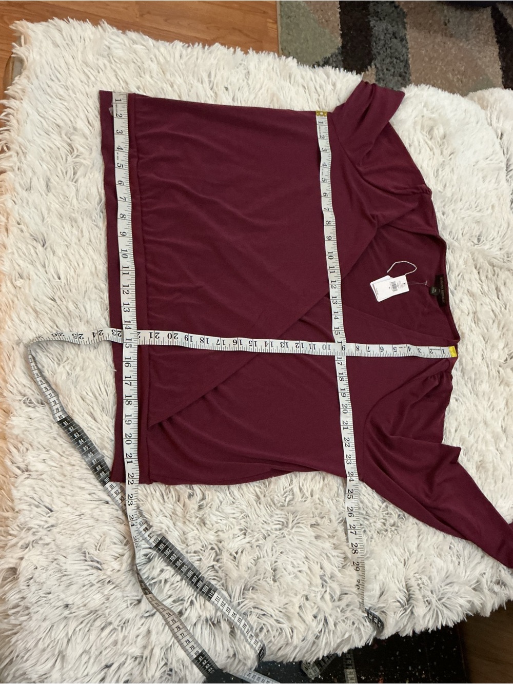 Banana Republic XL Burgundy Surplice Wrap Blouse Long Sleeve NWT - Picture 14 of 15